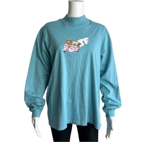 Teddy Fresh Mock Neck Long Sleeve Tee - M - Picture 1 of 7
